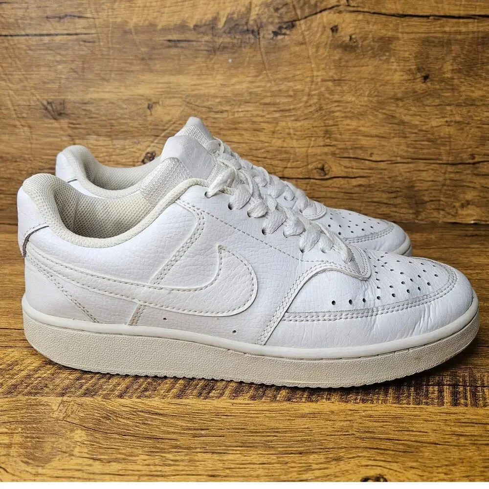 Nike Court Vision Low Triple White Sneakers size 6 womens